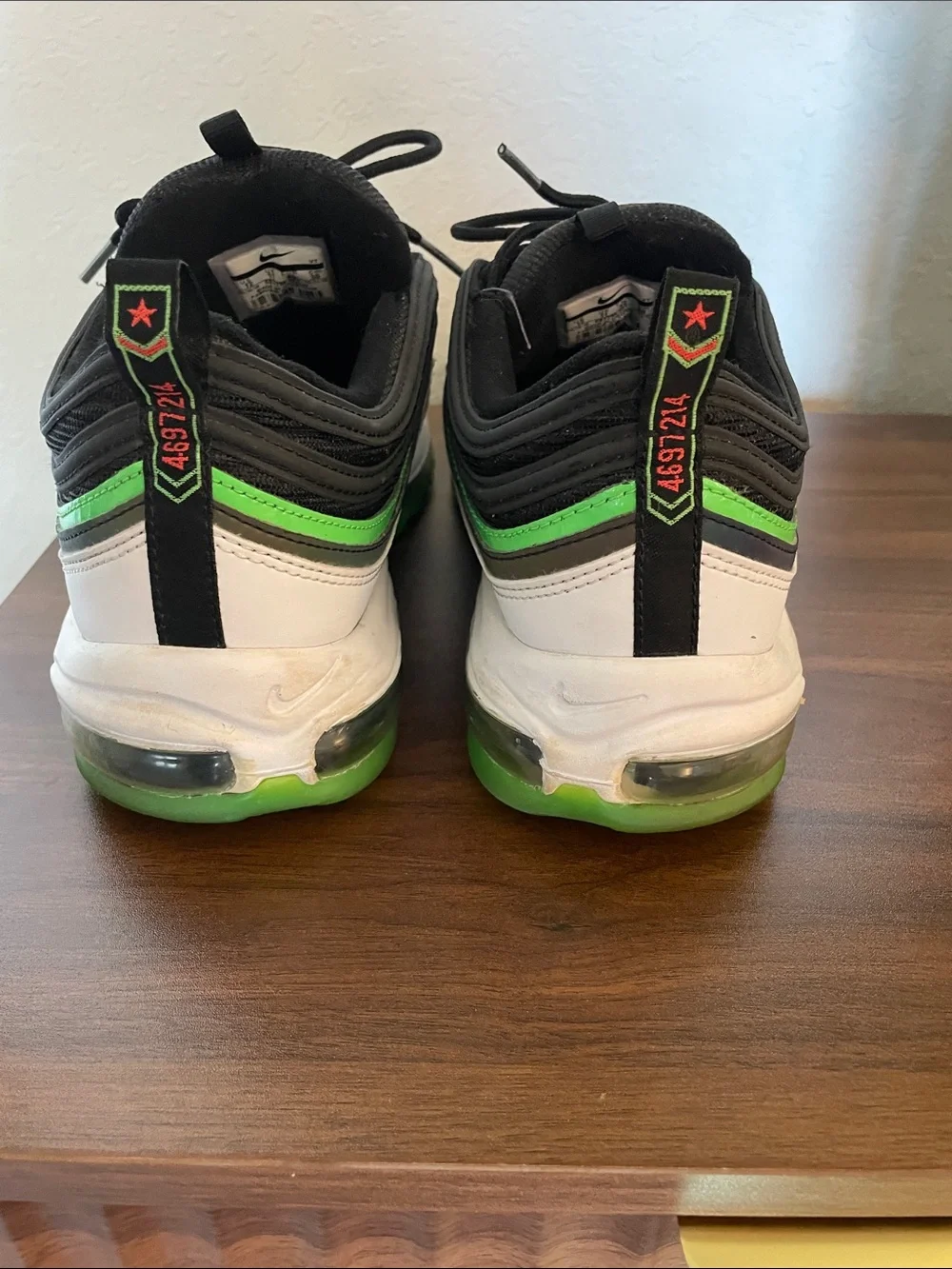 Nike Air Max 97, Black, White, Green & Red Air Max Style Sneakers